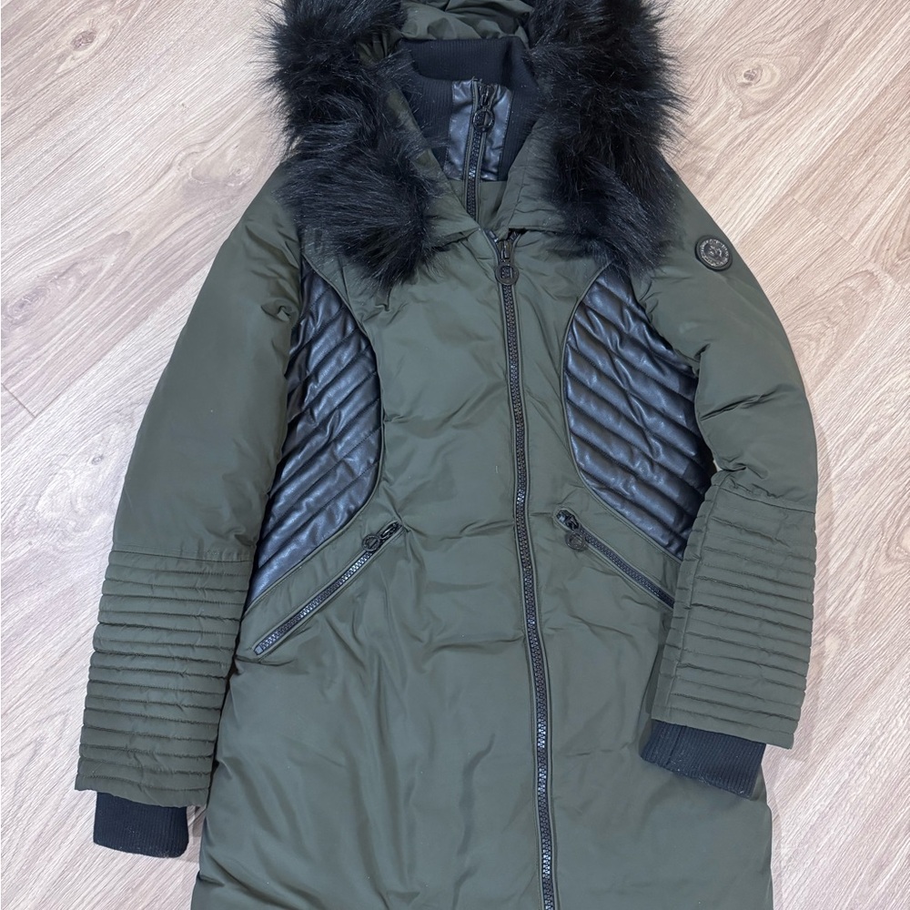 Noize Olive Green Ski Jacket with Black Accents